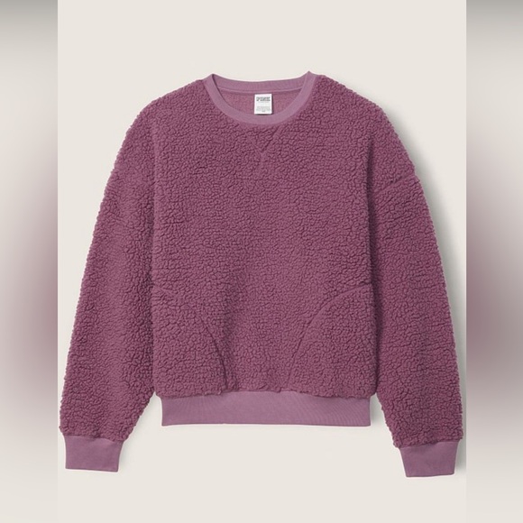 Victoria's Secret PINK Oversized Sherpa Crew Sweatshirt - Picture 3 of 4